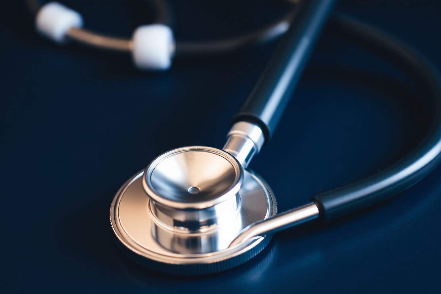 Stethoscope on a dark surface